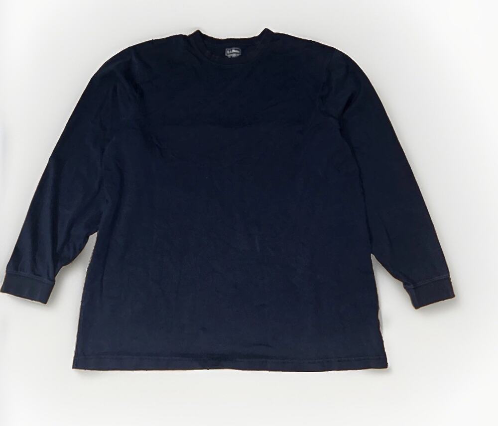 L.L. Bean Long Sleeve T-Shirt Traditional Fit Navy XL Tall 25x31